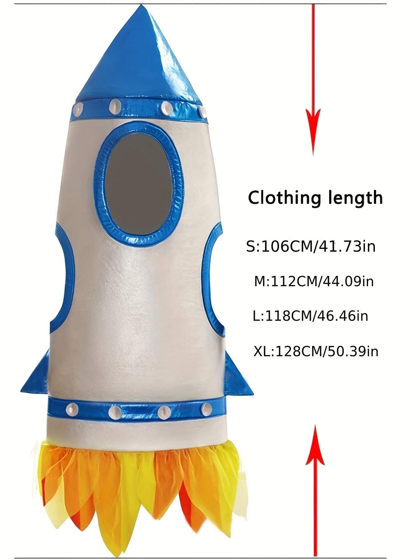 Halloween Sports Day Rocket Space Stage Spacesuit Astronaut Suit Rocket Cape Inner Layer Free Combination Suitable for Halloween Birthday Space-Themed Clothing - Image 2
