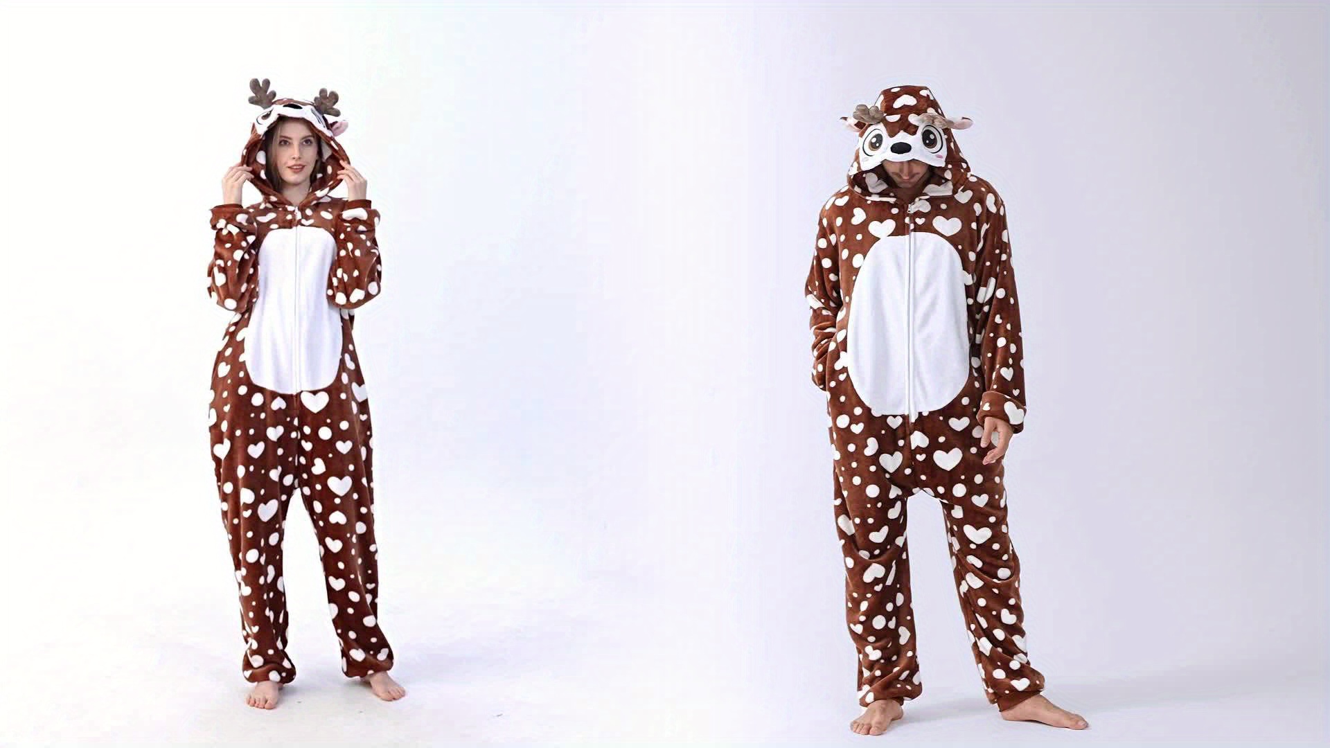 Adult Elk Jumpsuit for Both Men And Women Cosplay Elk Couple Jumpsuit Halloween Outfit Christmas Family Party Set, Role Play Outfits Men - Image 6