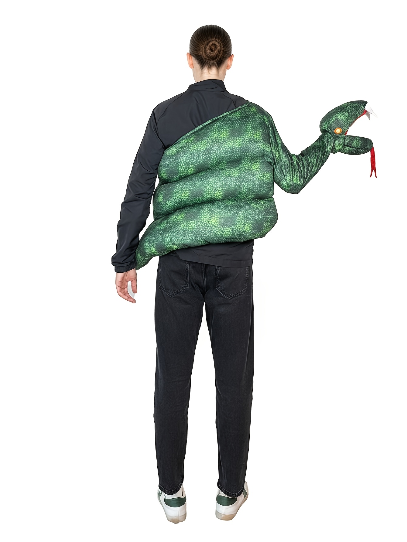 Python Print Top Cosplay Costume, Random Color Shade, Halloween Horror Green Snake Performance Outfit, One Size Fits All, Women's Holiday Party Attire
