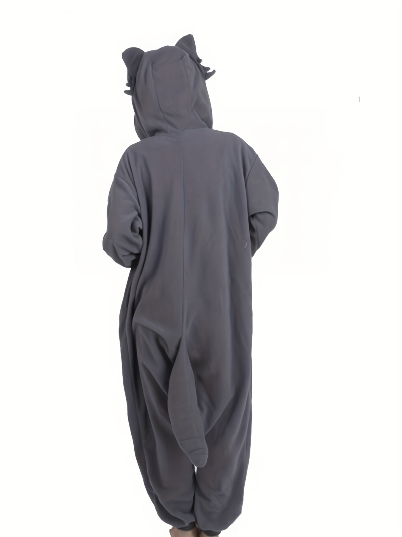 Big Bad Wolf Adult Men'S Fleece Thickened Cartoon Onesie Pajamas, Halloween Autumn And Winter Thickened Animal Onesie Pajamas Long-Sleeved Hooded Warm Bathrobe Funny Masquerade Party Costume - Image 5