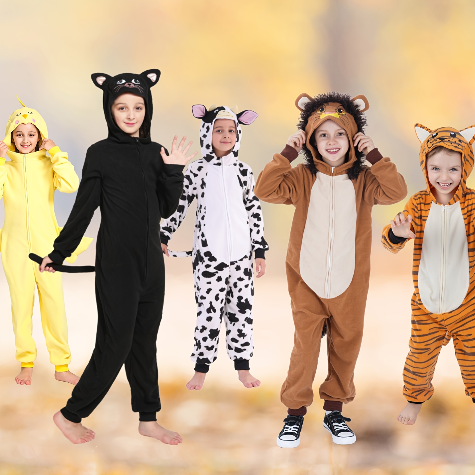 Children's Lion Bodysuit, Unisex Lion Animal for Halloween Themed Parties, Perfect for Outdoor