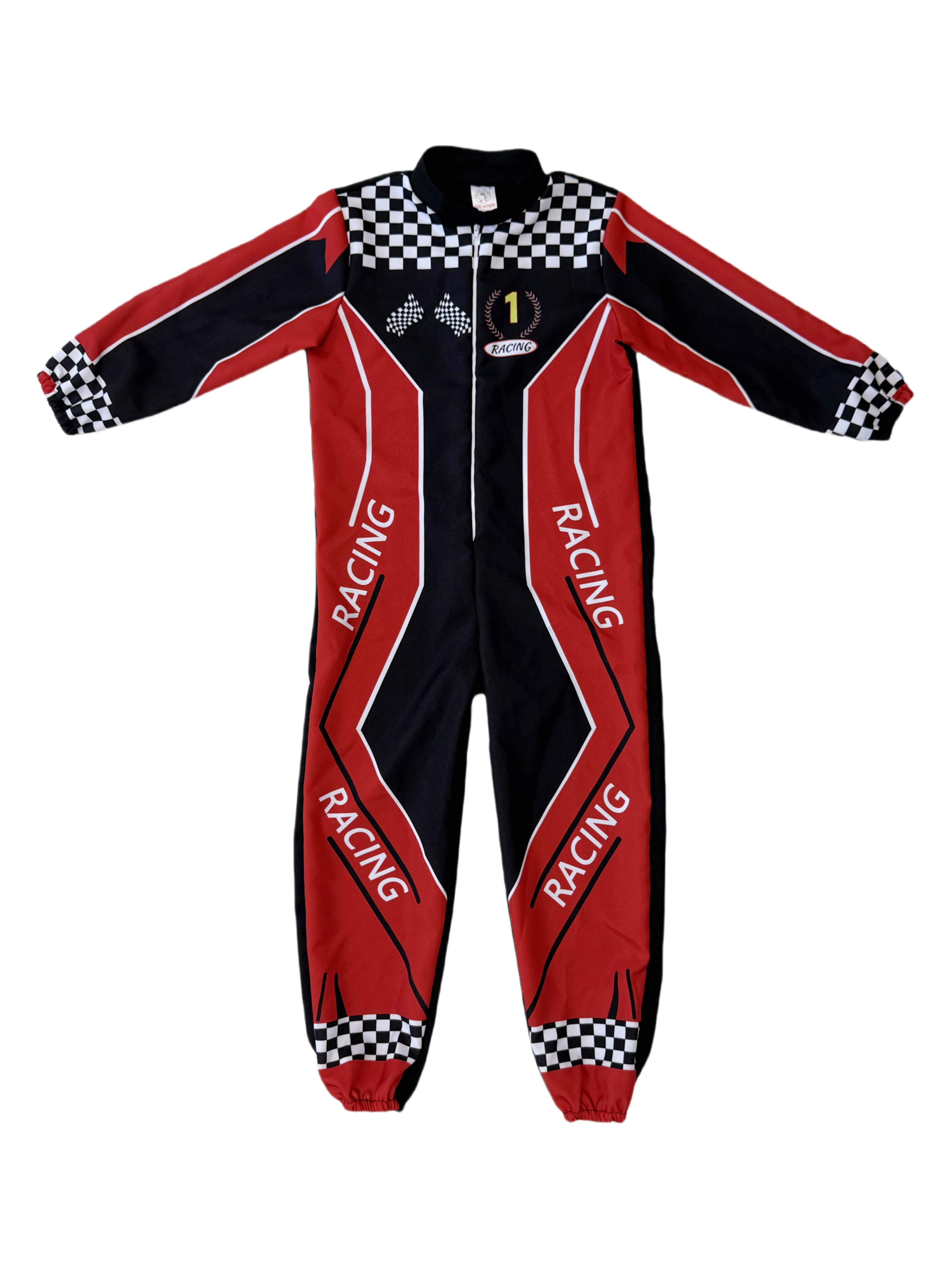 Handsome Boy Racing Suit, Set Includes Jumpsuit, Belt, and Hat, Suitable for Carnivals, Halloween, Stage Performances, Cosplay, Birthdays, and Various Parties