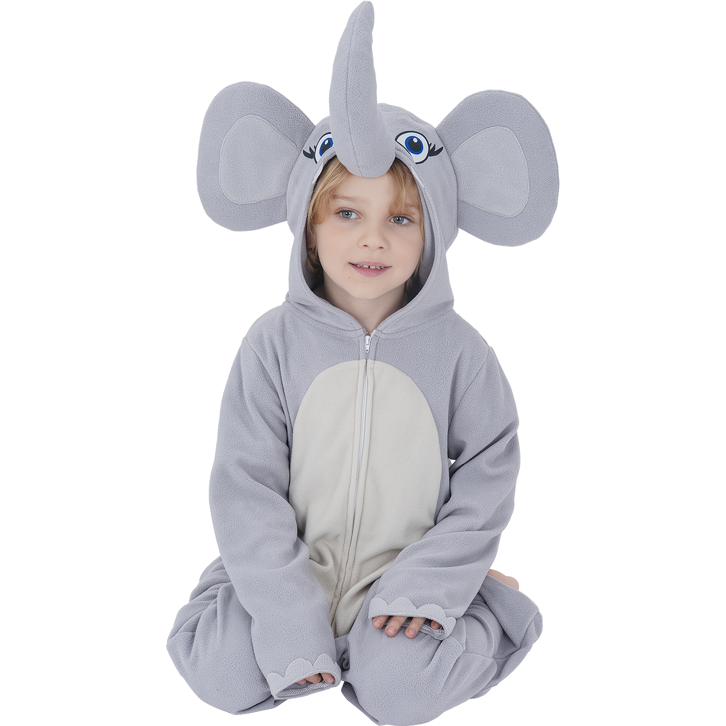 Kids Elephant Animal Cosplay Costume, Jumpsuit for Boys & Girls, for Halloween Christmas Themed Party