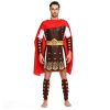 4pcs Adult Costume Set Includes Cloak, Top, Pair of Wristbands, And Pair of Anklets, Perfect for Halloween Activities And Role-Playing, Roman Gladiator Outfit, Role-Play, Parties, Carnival, Men's Dressing Additions Set, Props Not Included