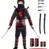 [Halloween] Halloween Ninja Costume for Kids, Ninja Costumefor Boy and Girl, Children Ninja Accessories Set for DressUp Party