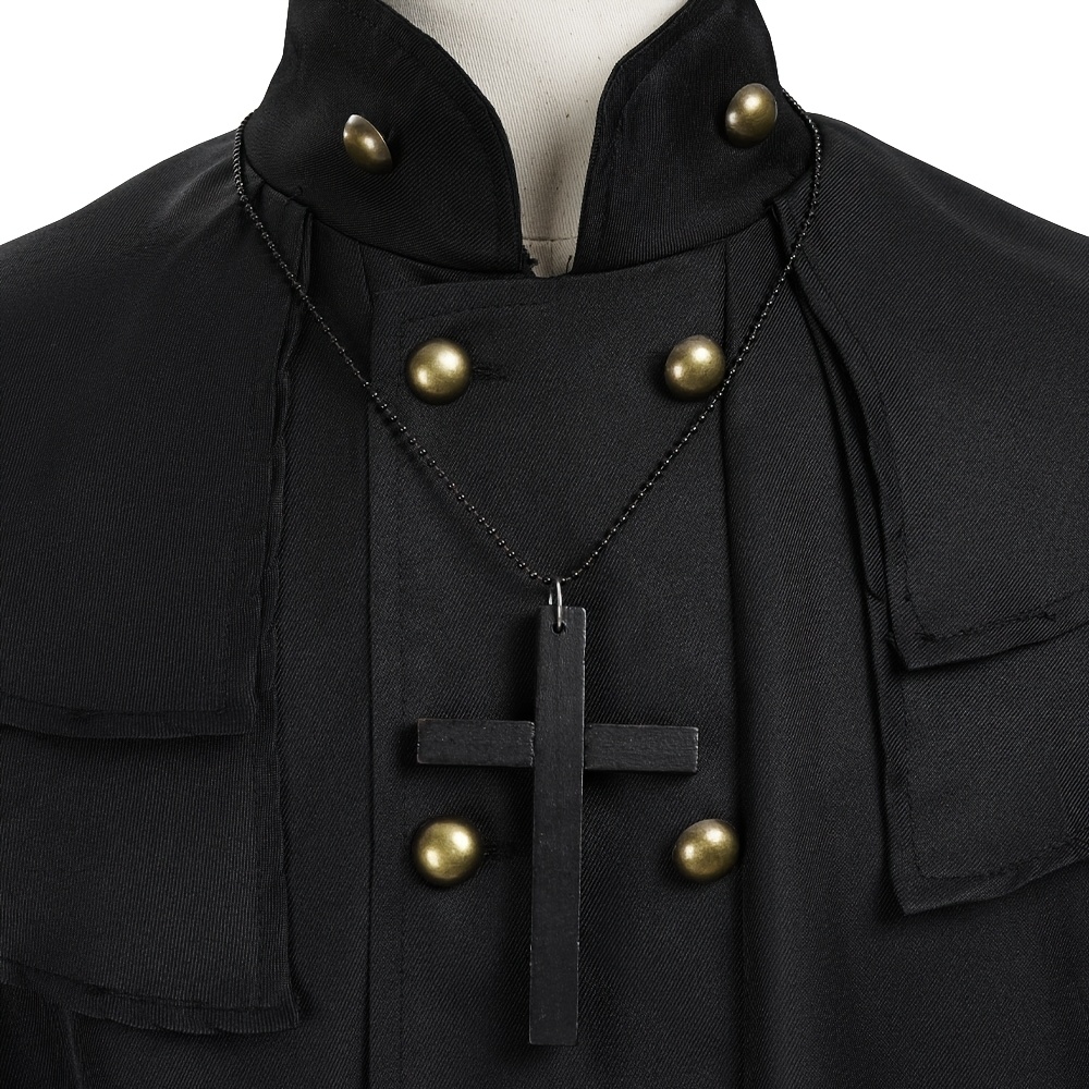 [Halloween] Halloween Costume Plague Doctor Halloween Costume, Bird-Beak Doctor Mask, Headgear, Gloves, Necklace, Hat, Belt, Coat, Cape, Horror Costume And Party And Cosplay Activity Additions, Role Play Outfits Men