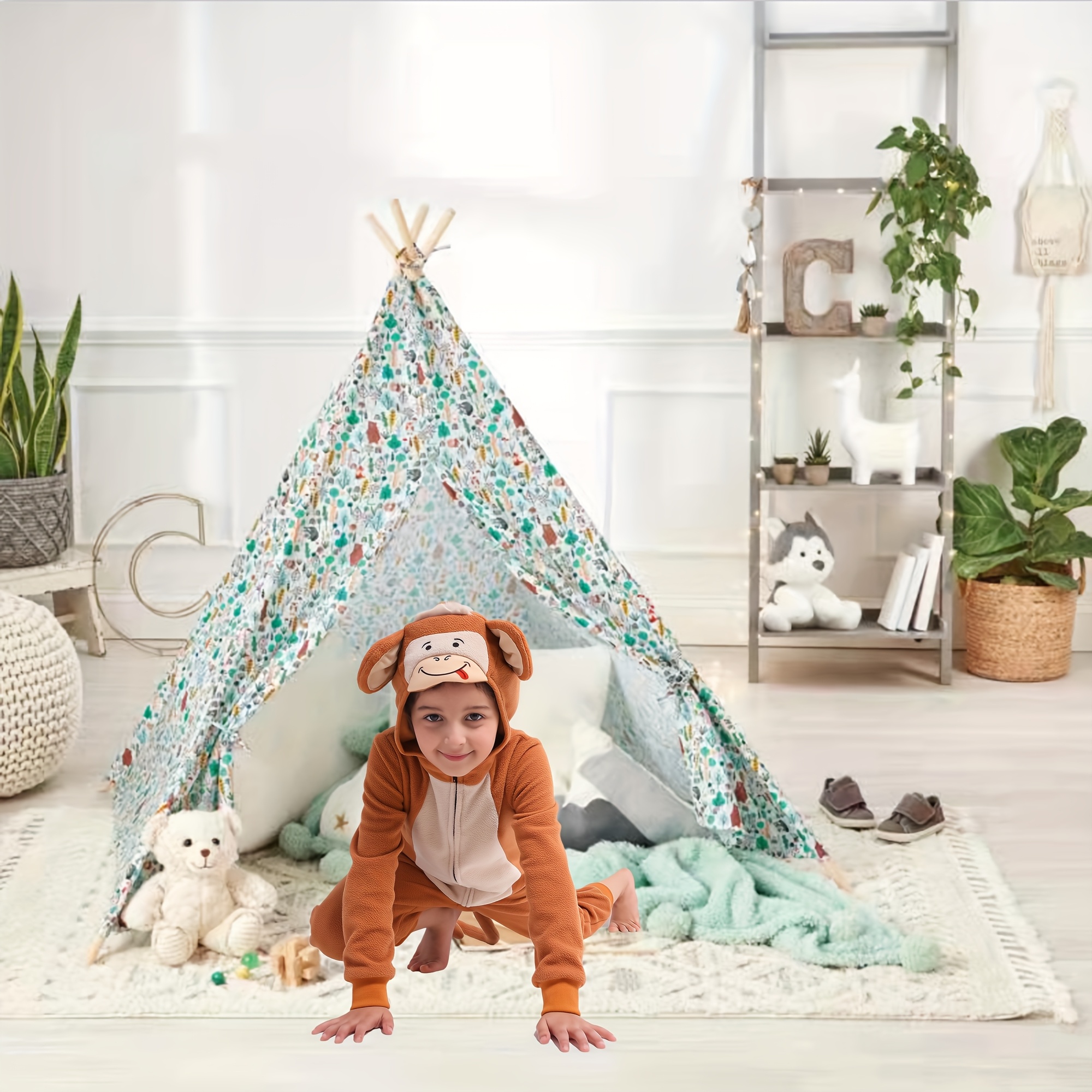 Cute Animal Costume for Boys And Girls, Soft And Comfortable Monkey Jumpsuit, Suitable for Theme Events, Party Dress Up