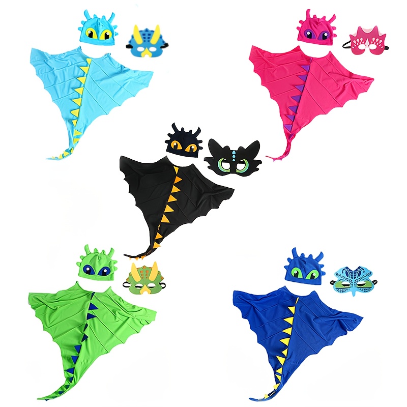 [Dragon Cape Set] Dragon Cape Christmas Halloween Party Set with Hat for Boys and Girls, Children's Activity Performance Shawl Outfit