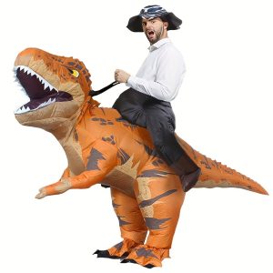 [Halloween Christmas] Funny Unique Cool Ride On Dinosaur Design Inflatable Suit, In 2 Colors, Half Body Inflatable Cartoon Doll Outfit, Halloween Christmas LARP Party Supplies Photography Props, Stage Performance Additions, Perfect Gift, Without Battery