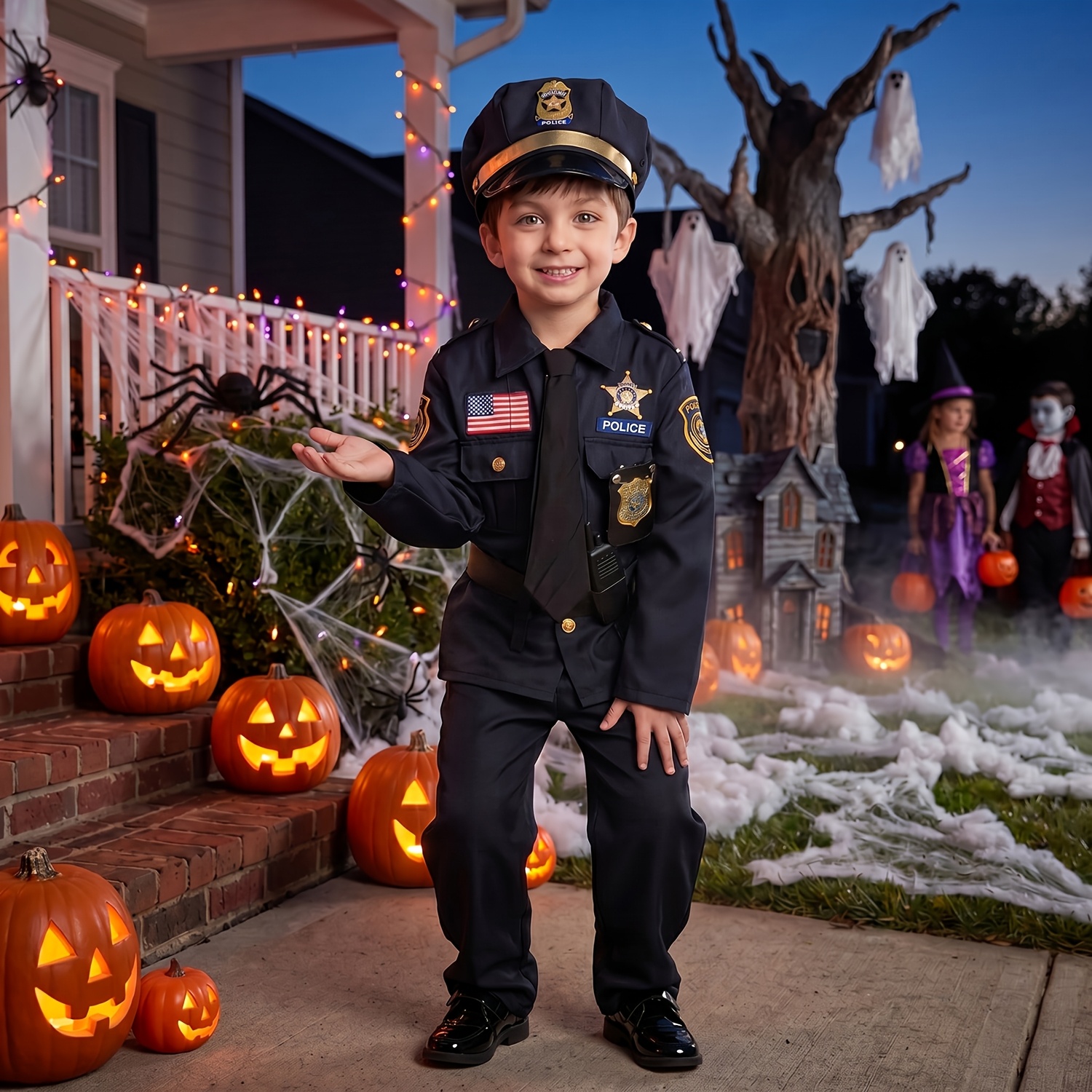 Halloween Police Costume For Kids, Police Officer Costume For Boys, RolePlay Themed Party - Image 2