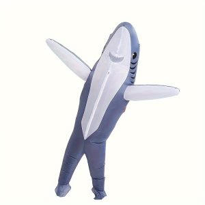 [Halloween Costumes] 1pc Shark Inflatable Costume Inflatable Shark Costume for Adult Funny Halloween Costumes Polyester Fiber Cosplay Makeup Ball Prop Walking Inflatable Dolphin Doll Costume
