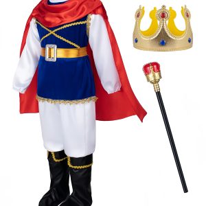 [Halloween] Prince Charming Costume for Kids Boys Halloween Costume Cosplay Dress-Up Royal Prince King Outfit Party Cosplay