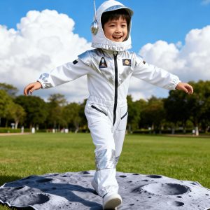 Kids Deluxe White Space Astronaut, Boys Girls Outfit for Halloween Carnival Book Week Space Themed Party