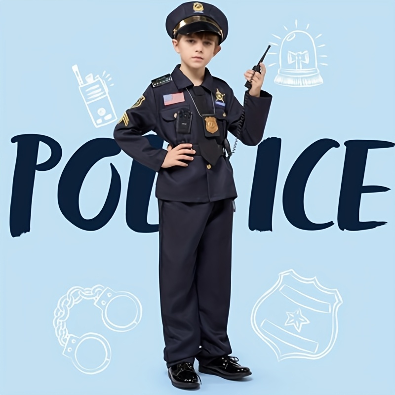 Halloween Police Costume For Kids, Police Officer Costume For Boys, RolePlay Themed Party