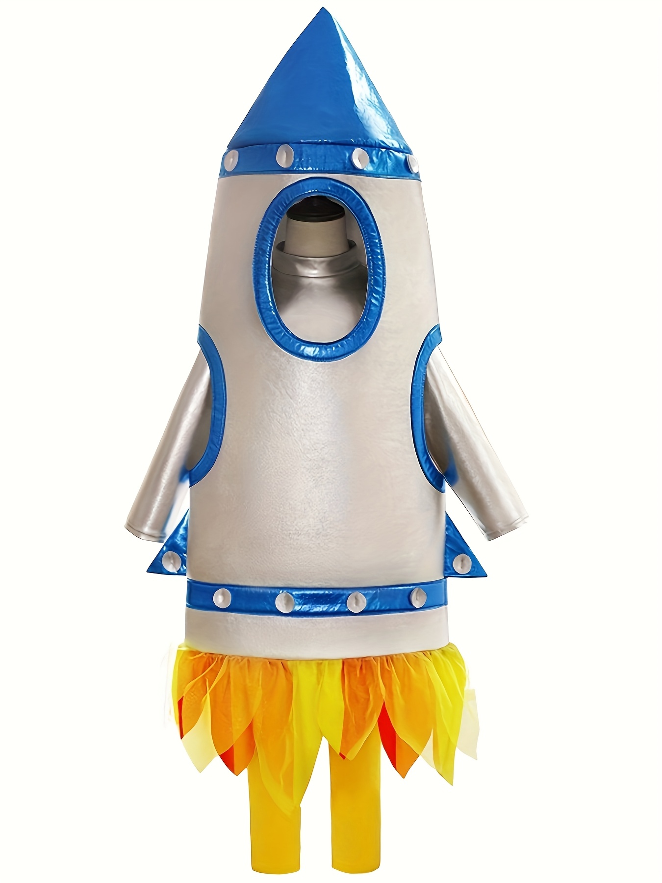 Halloween Sports Day Rocket Space Stage Spacesuit Astronaut Suit Rocket Cape Inner Layer Free Combination Suitable for Halloween Birthday Space-Themed Clothing