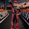 Handsome Boy Racing Suit, Set Includes Jumpsuit, Belt, and Hat, Suitable for Carnivals, Halloween, Stage Performances, Cosplay, Birthdays, and Various Parties