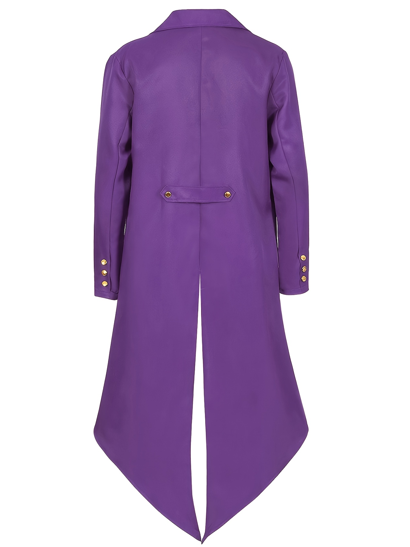 Halloween Costume An Interesting Clown Holiday Costume Top for Men, a Medium-length Tuxedo in a Purple and Green Colorblock Design. Suitable for Holiday Costumes and Street Performance Attire, Without Pockets