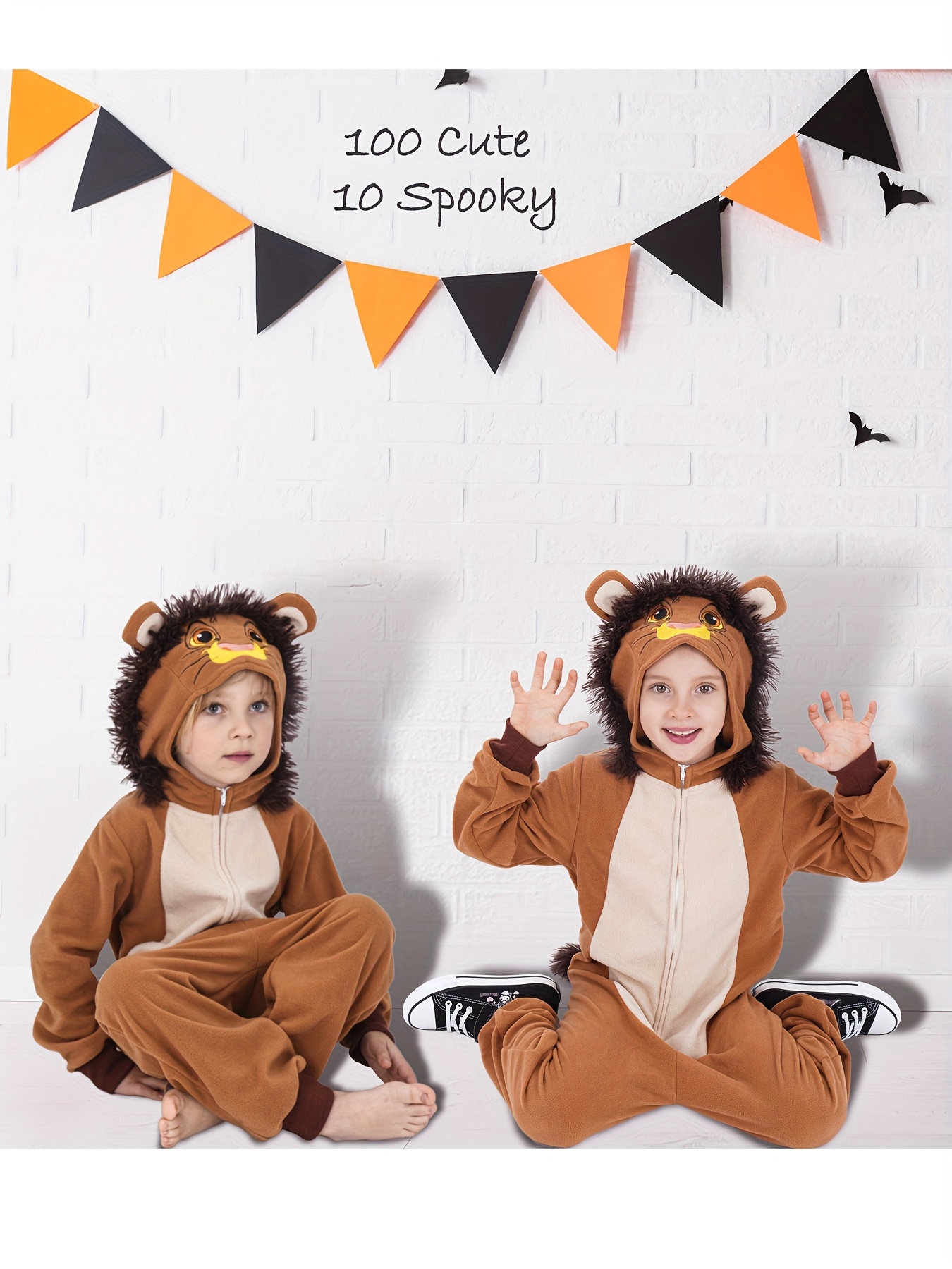 Children's Lion Bodysuit, Unisex Lion Animal for Halloween Themed Parties, Perfect for Outdoor