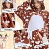 Adult Elk Jumpsuit for Both Men And Women Cosplay Elk Couple Jumpsuit Halloween Outfit Christmas Family Party Set, Role Play Outfits Men