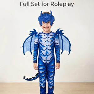 Frost Dragon Four-Piece Jumpsuit Wings Dragon Tail Headwear Homecoming Season Dress Halloween Party Campus Performance