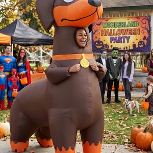 Adult Inflatable Costumes, Dachshund Blow-Up Suit, Inflatable Dog Outfit for Halloween Parties, Role Play Outfits Men