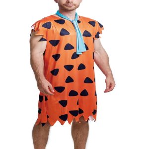 Halloween Costume Halloween Men's Animated Character Costume, Caveman Outfit, Orange and Brown Version for Role-Playing and Family Parties, Stage Performances, Also Suitable as a Gift for Family and Friends, Role Play Outfits Men