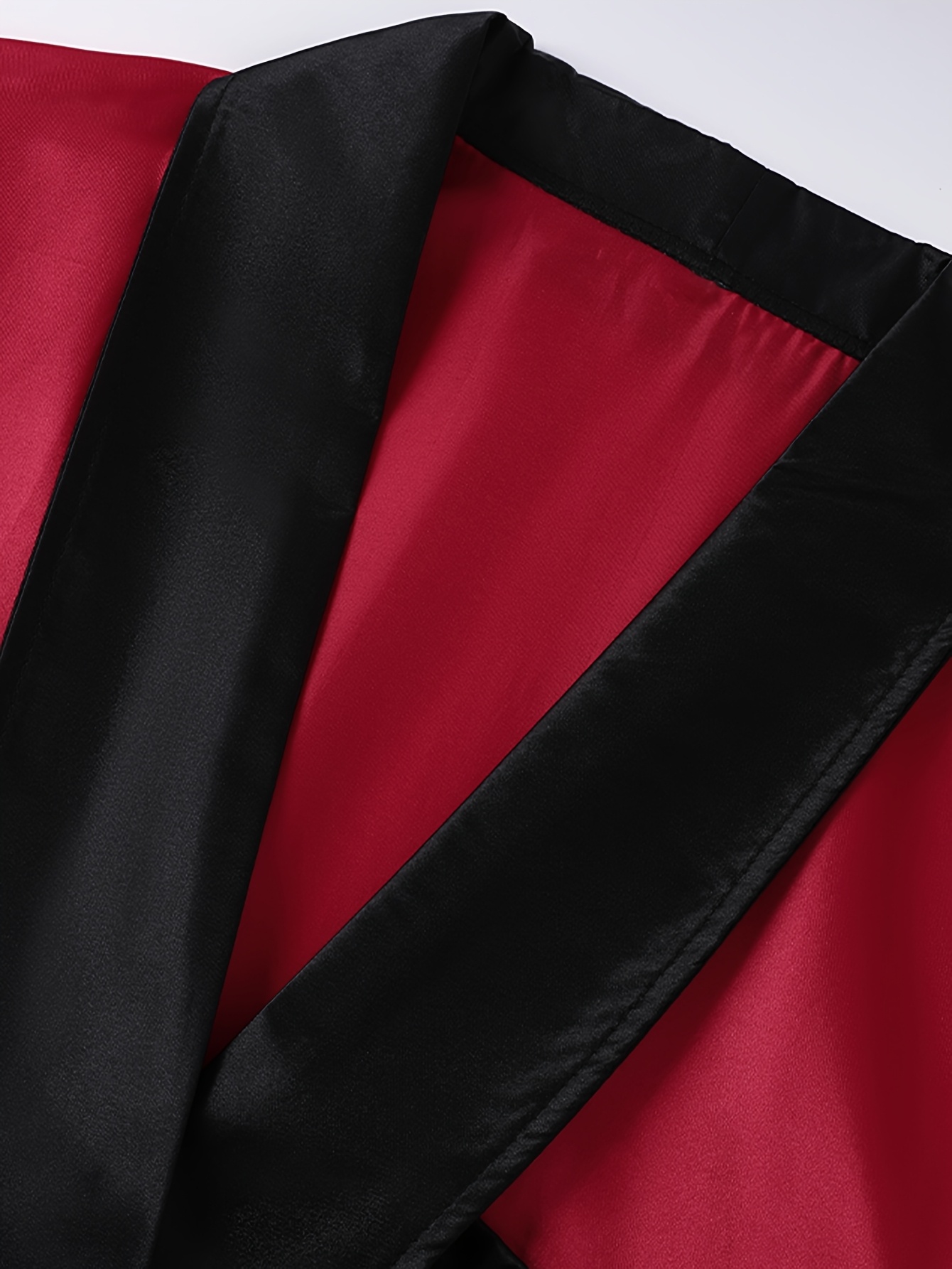Halloween Hugh Hefner Costume Red Silky Robe Jacket & Pajama Pants Captain Costume Set with Hat Fashion Glasses Pipe Pin, Role Play Outfits Men - Image 10