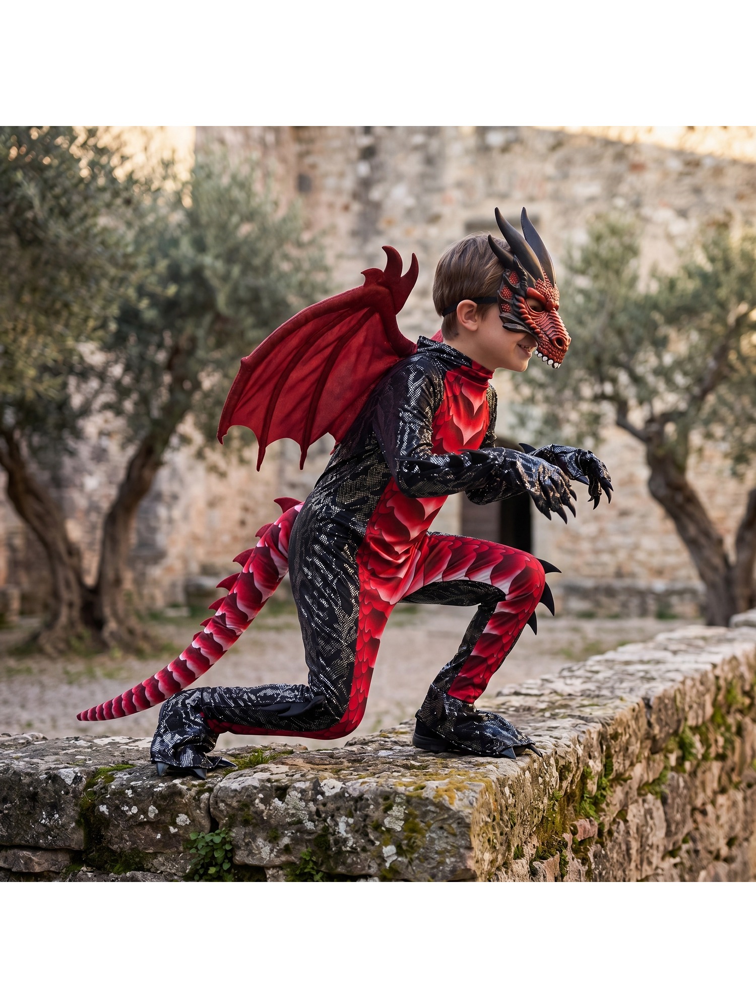 SYNCFUN for Halloween Kids Dragon, Boys' Dragon Wings, Tail, And Mask Set for Halloween Dress Up