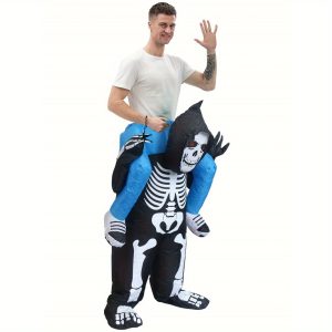 [Halloween] Fun Halloween Party Costume Inflatable Outfit, Suitable for Adults, Grim Reaper Skeleton Costume