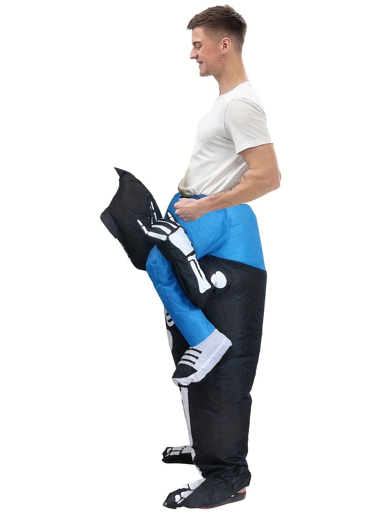 [Halloween] Fun Halloween Party Costume Inflatable Outfit, Suitable for Adults, Grim Reaper Skeleton Costume