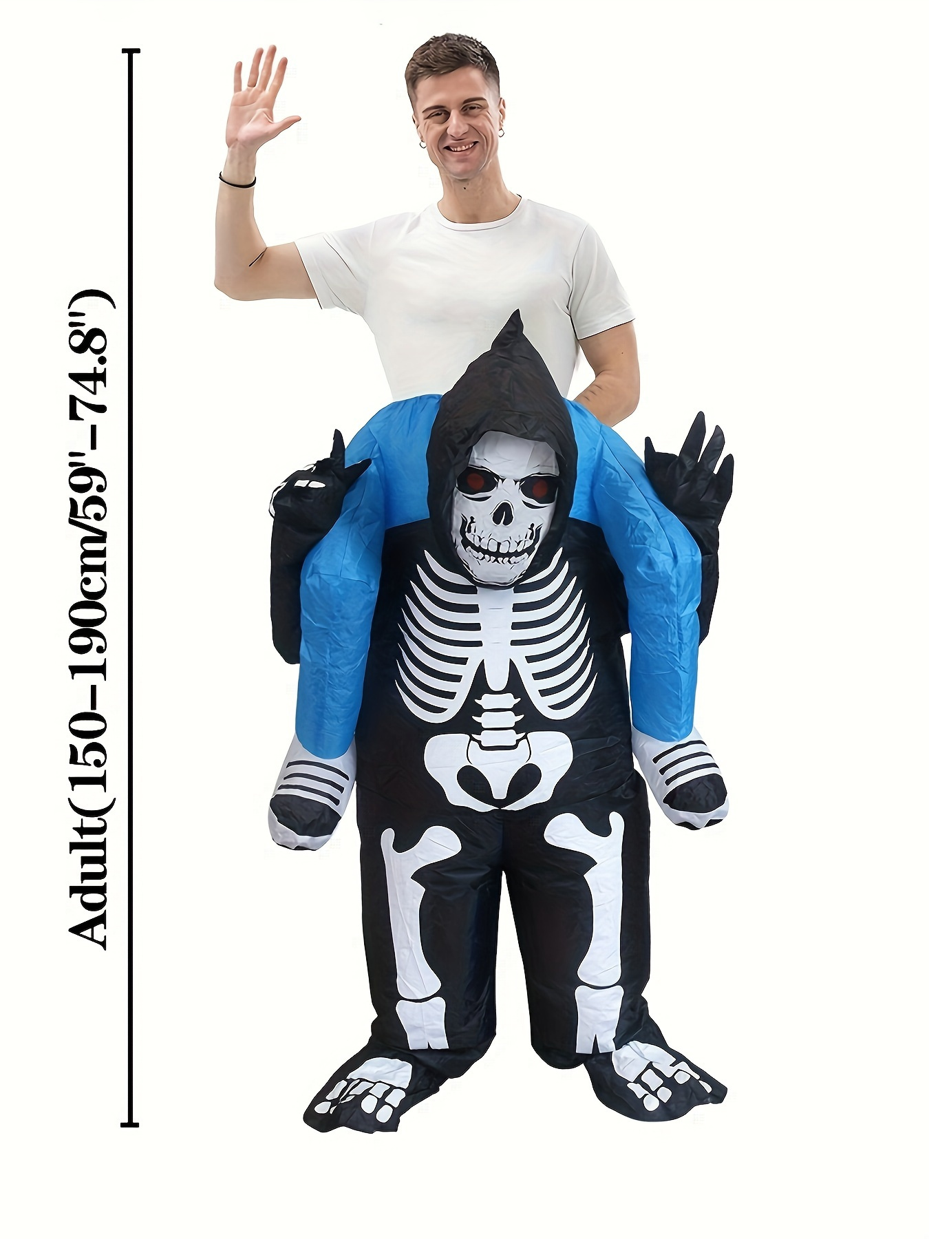 [Halloween] Fun Halloween Party Costume Inflatable Outfit, Suitable for Adults, Grim Reaper Skeleton Costume