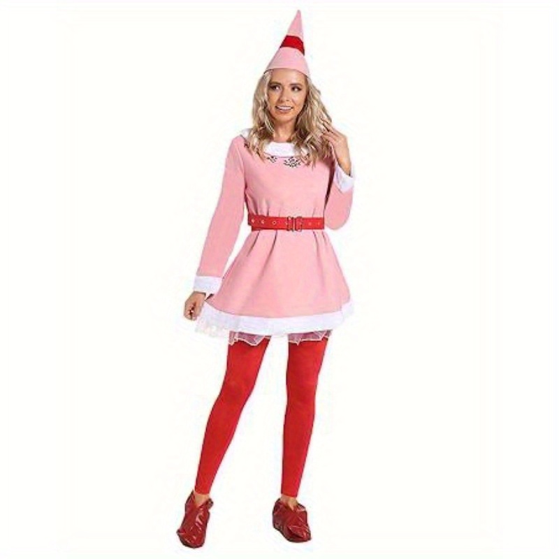 Adult Elf Costume, Halloween Christmas Cosplay Outfit Complete Set with Hat Tunic Top Pants Belt And Shoe Covers, Green Holiday Party Dress Up Costume