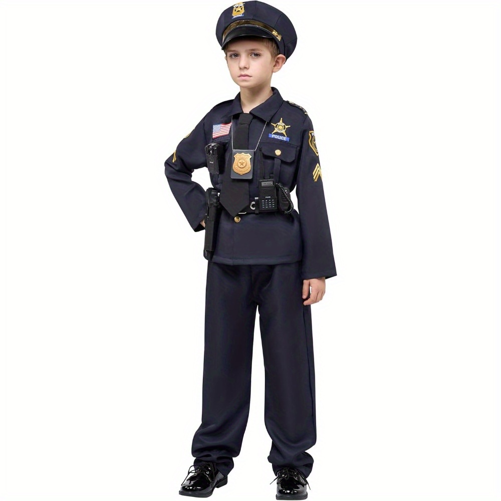 Halloween Police Costume For Kids, Police Officer Costume For Boys, RolePlay Themed Party