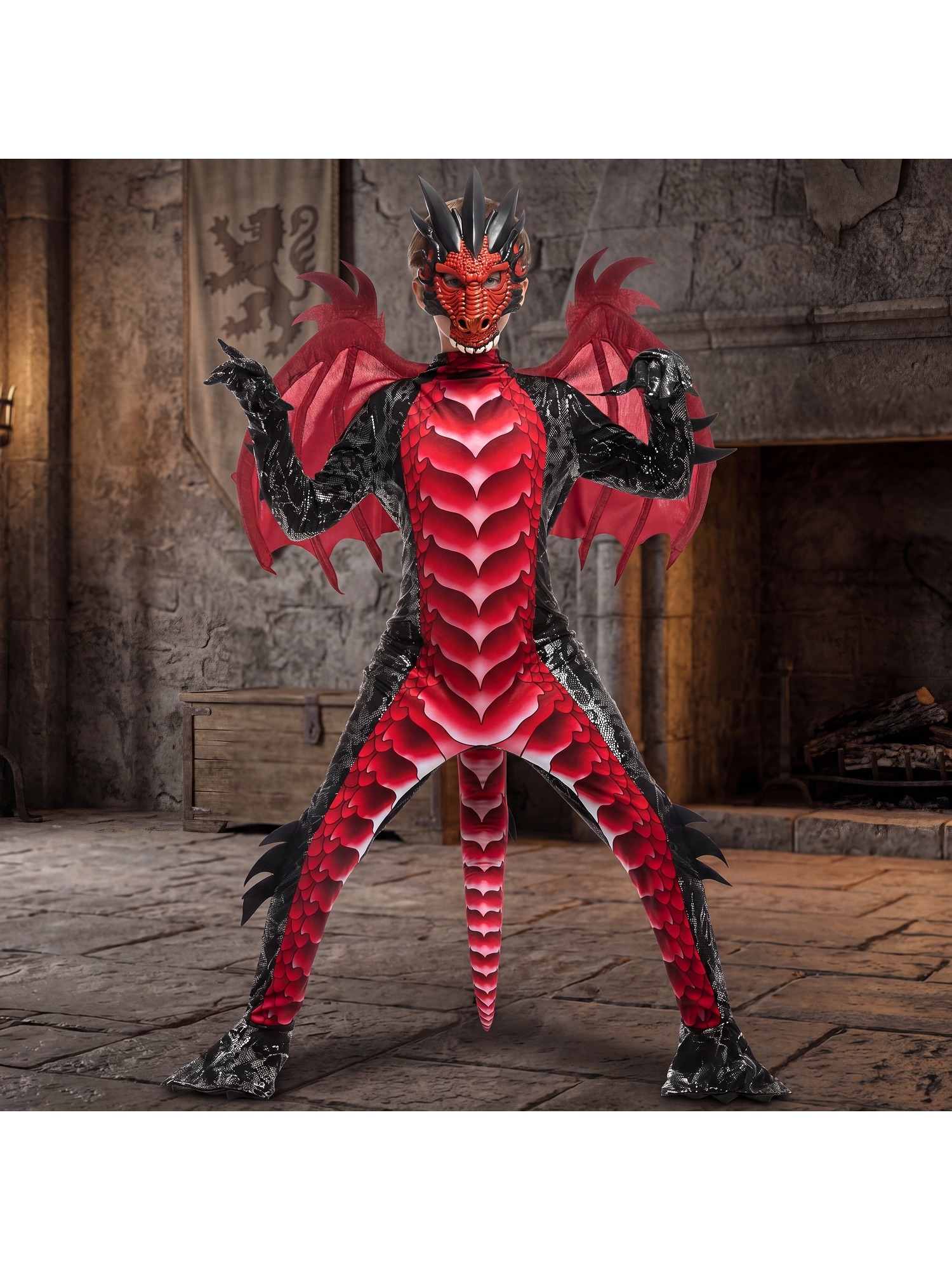 SYNCFUN for Halloween Kids Dragon, Boys' Dragon Wings, Tail, And Mask Set for Halloween Dress Up - Image 7