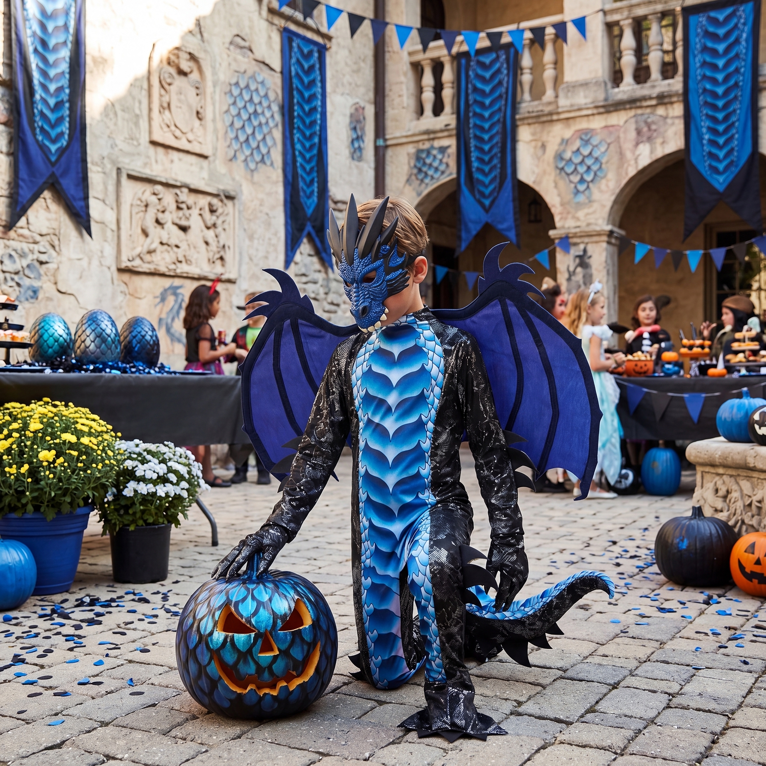 SYNCFUN for Halloween Kids Dragon, Boys' Dragon Wings, Tail, And Mask Set for Halloween Dress Up