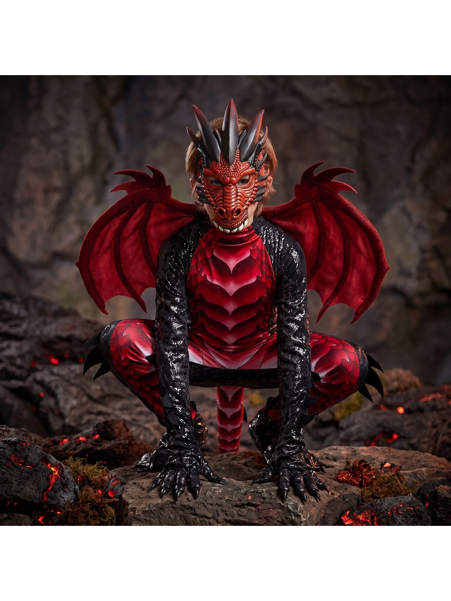 SYNCFUN for Halloween Kids Dragon, Boys' Dragon Wings, Tail, And Mask Set for Halloween Dress Up - Image 5