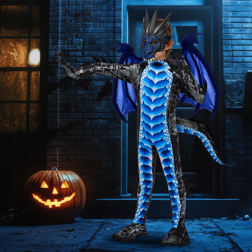 SYNCFUN for Halloween Kids Dragon, Boys' Dragon Wings, Tail, And Mask Set for Halloween Dress Up